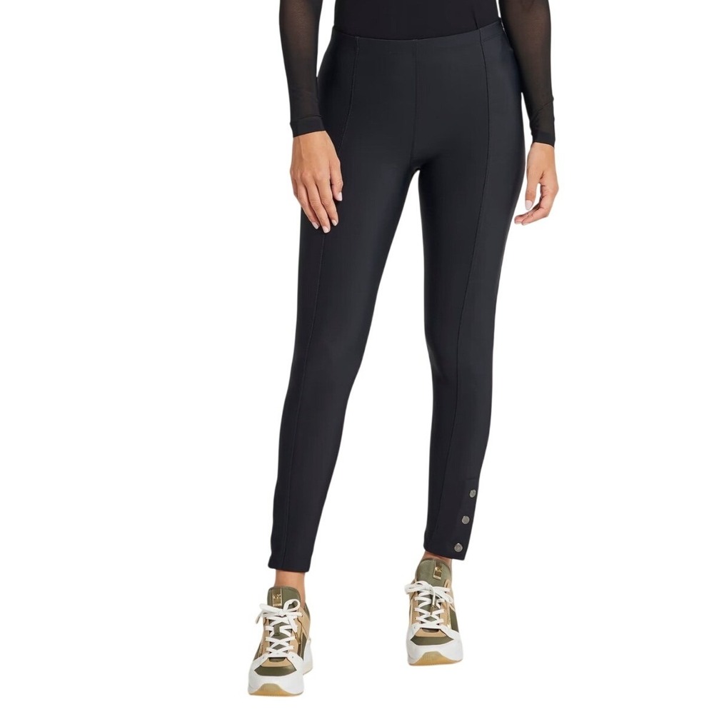 Anatomie Aida Cozy Fleece Lined Legging Black Mid Rise Snap Ankle M